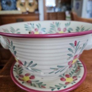 debco ceramic berry strainer bowl colander and plate farmhouse country